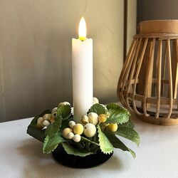 LED white wax taper candle - H 15CM