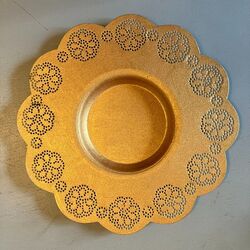 Golden zinc decorative plate -  Ø 22 cm