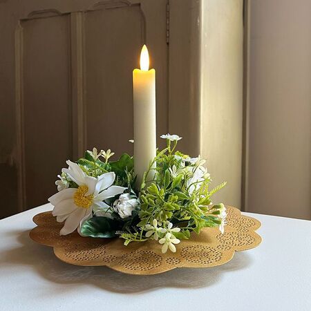 Golden zinc decorative plate -  Ø 22 cm