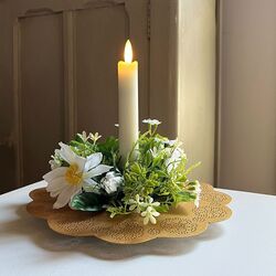 Golden zinc decorative plate -  Ø 22 cm