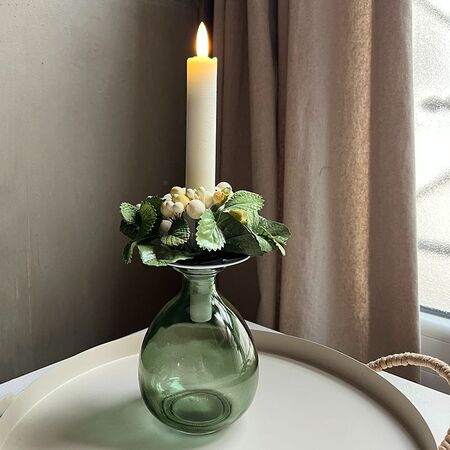 Wreath for candles - ivory berries  ø 2,5 cm