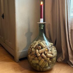 LED red wax taper candle - H 15CM