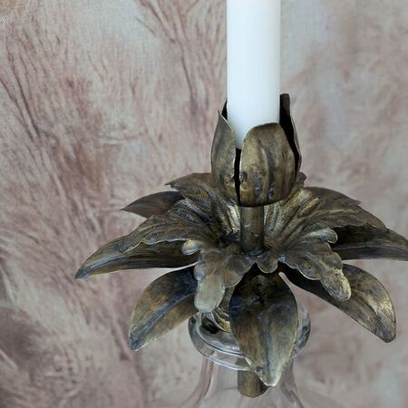 Large flower Candle holder for bottle and carafe