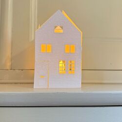 Paper house Candle Holder - H 12 cm