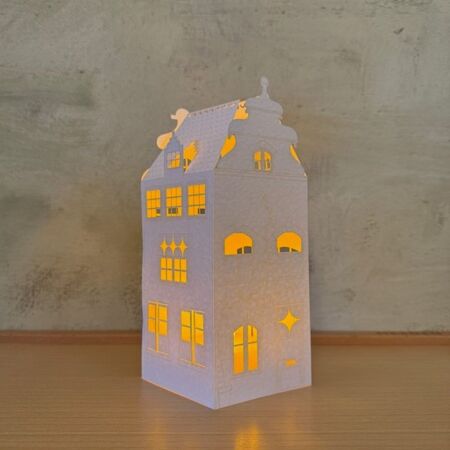 Paper house Candle Holder - H 18cm