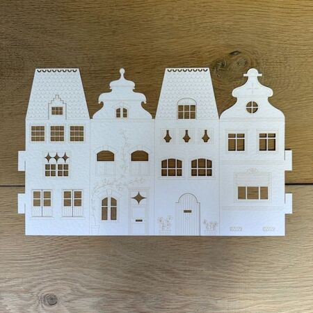Paper house Candle Holder - H 18cm