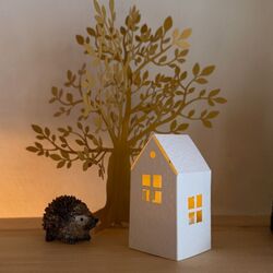 Mini maison blanche - H 8 cm