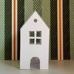 4 tiny paper houses - H 8 cm