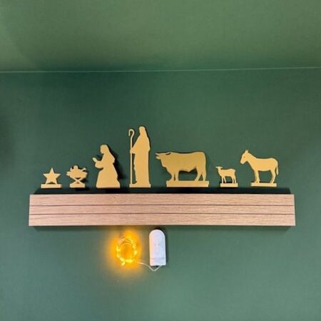 "Scénette" Lumineuse Crèche - Or