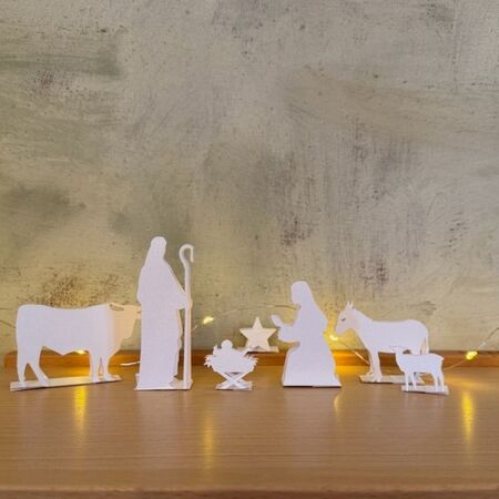 Crèche en papier - Blanc
