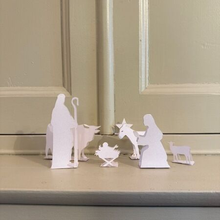 Crèche en papier - Blanc