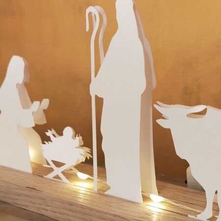 "Scénette" Lumineuse Crèche - Or