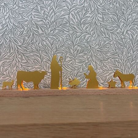 "Scénette" Lumineuse Crèche - Or