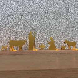 "Scénette" Lumineuse Crèche - Or