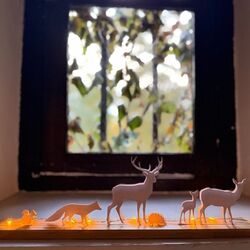 "Scénette" Lumineuse Animaux - Blanc