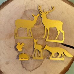 Scénette Lumineuse Animaux - Or