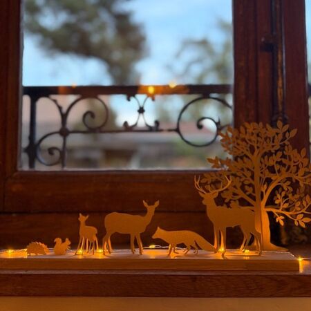 Scénette Lumineuse Animaux - Or