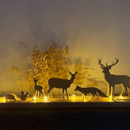 Scénette Lumineuse Animaux - Or