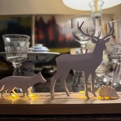 "Scénette" Lumineuse Animaux - Blanc