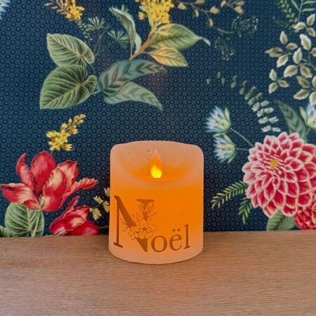 Bougie de Noël LED cire ivoire - Noël Or