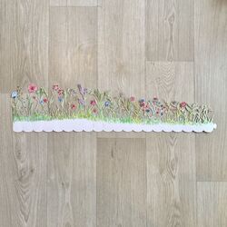 Centre de table Fleurs en papier - Bleu et Rose