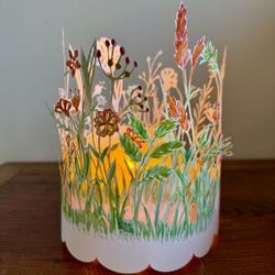 Centre de table Fleurs en papier - Rouge et Jaune