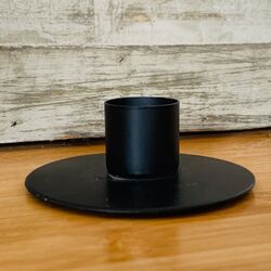 Small black metal candle holder