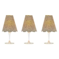 3 abat-jour papier washi vagues noires- H12CM