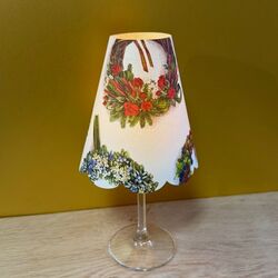 3 abat-jour papier pour verre à pied - Couronnes de Noël