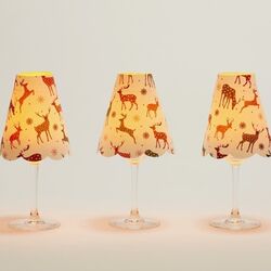 3 abat-jour papier pour verre à pied - Cerf
