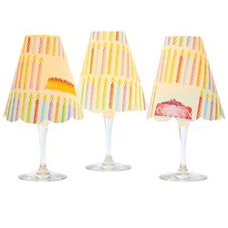 3 lampshades for wine glass - birthday