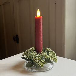 Wreath for candles - green Gypsophila ø 3 cm
