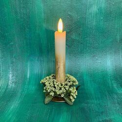 Wreath for candles - green Gypsophila ø 3 cm