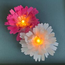 3 grandes Pivoines lumineuses rose vif - Ø13CM