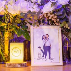 Photophore led - Oui ! et couronne de fleurs