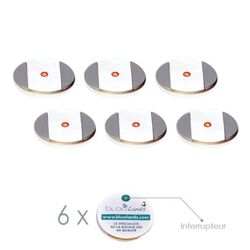 6 Stickers led pour verre - coloris ROUGE