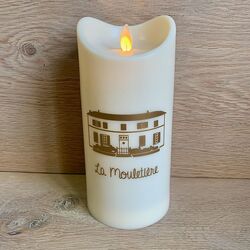 Bougie LED ivoire - ø 9CM - H18.5CM