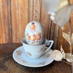 Œuf de Pâques poussins 1 - hauteur 9 cm