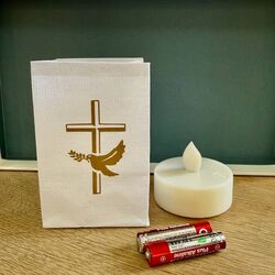 Photophore Led - Croix et Colombe