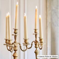 2 Bougies chandelles LED cire ivoire - H25cm
