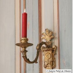 LED red wax taper candle - H 15CM