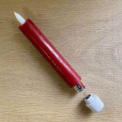 LED red wax taper candle - H 15CM
