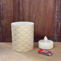LED Gold Waves Candle Holder - Ø 8CM - H 9CM