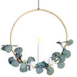 Cercle épi de blé et chandelle LED - Ø 40 cm