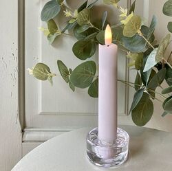 Cercle petites fleurs blanches et chandelle LED - Ø 30 cm
