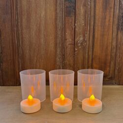 3 photophores LED Neutres -  Ø 8CM