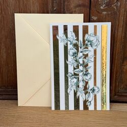 Carte Postale - 10 x 15 cm - Rayures et Fleurs