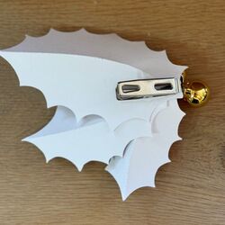 White Holly leaves and gold balls Clip