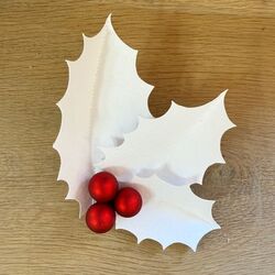 White Holly leaves and red balls Clip