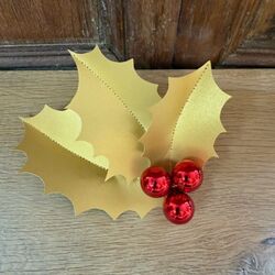 Holly leaves and bright red balls Clip